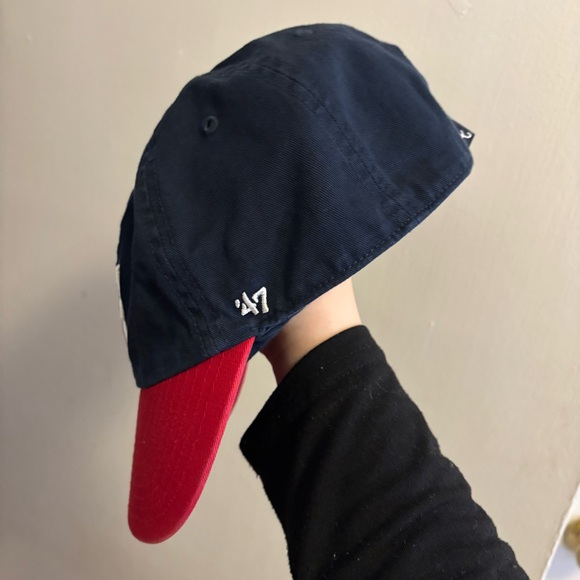 Atlanta Braves Hat Cap Strap Back Blue Red Plain Logo Baseball Adjustable - Picture 5 of 11